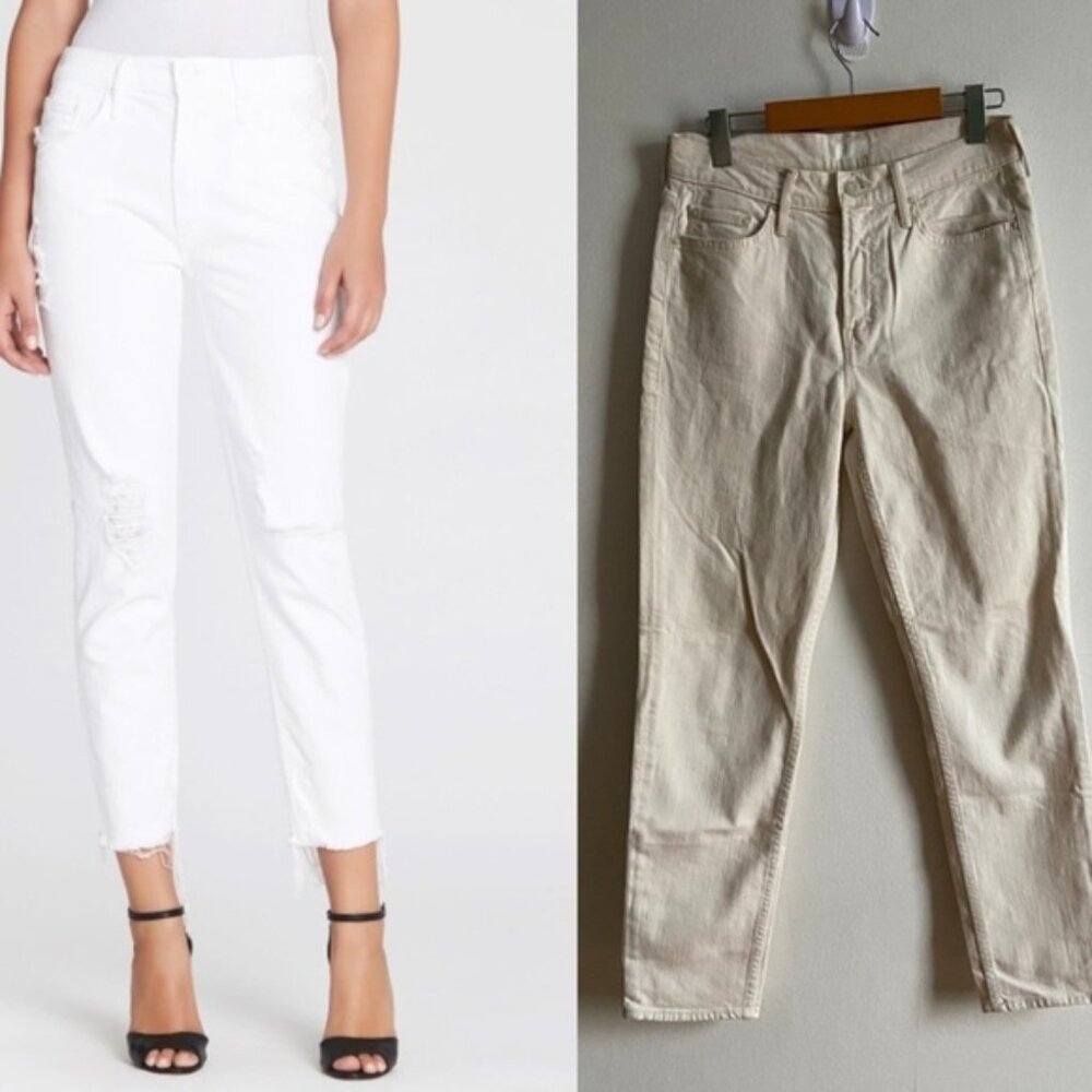 Mother the Sinner In Act Natural High Waisted Tapered Denim Jeans